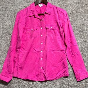 Crown & Ivy Beach Woman’s Pink Lyocell Button Up Blouse Size Small